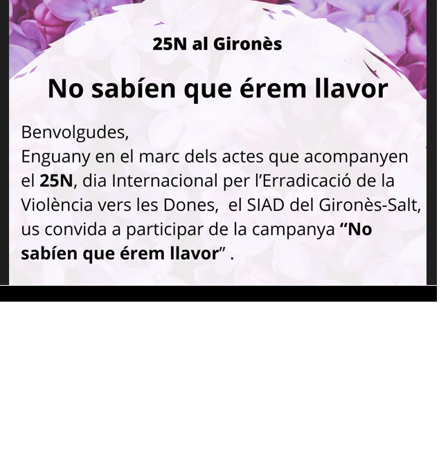 El SIAD Gironès-Salt convida a plantar una llavor pel 25N
