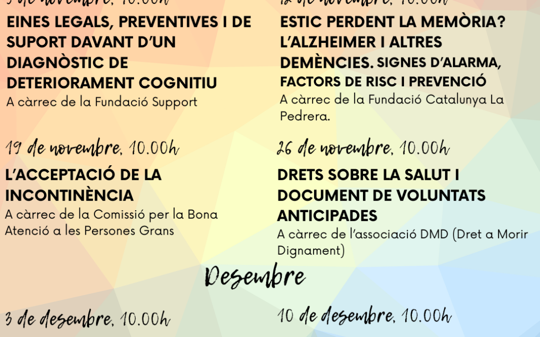 Cicle de xerrades «Per a un envelliment responsable»